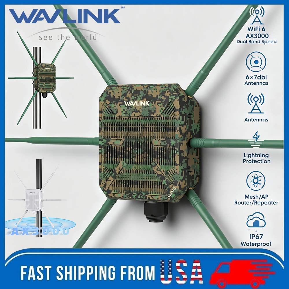 Wavlink AX3000 WiFi 6 Outdoor WiFi Extender Dual Band Mesh Router Long Range NEW