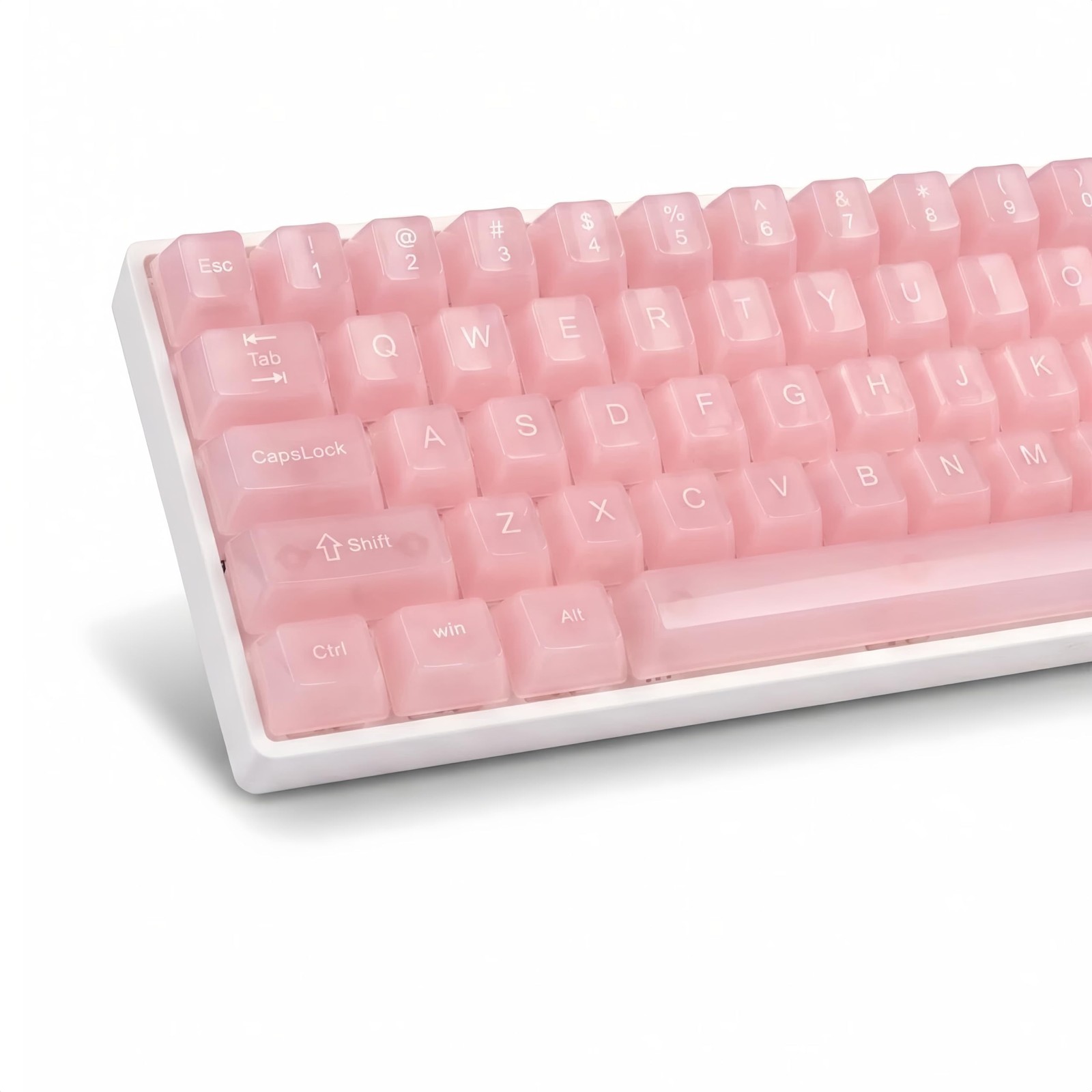 115 Keys Pink Jelly Clear Keycaps MDA Profile Transparent Cute Custom Style