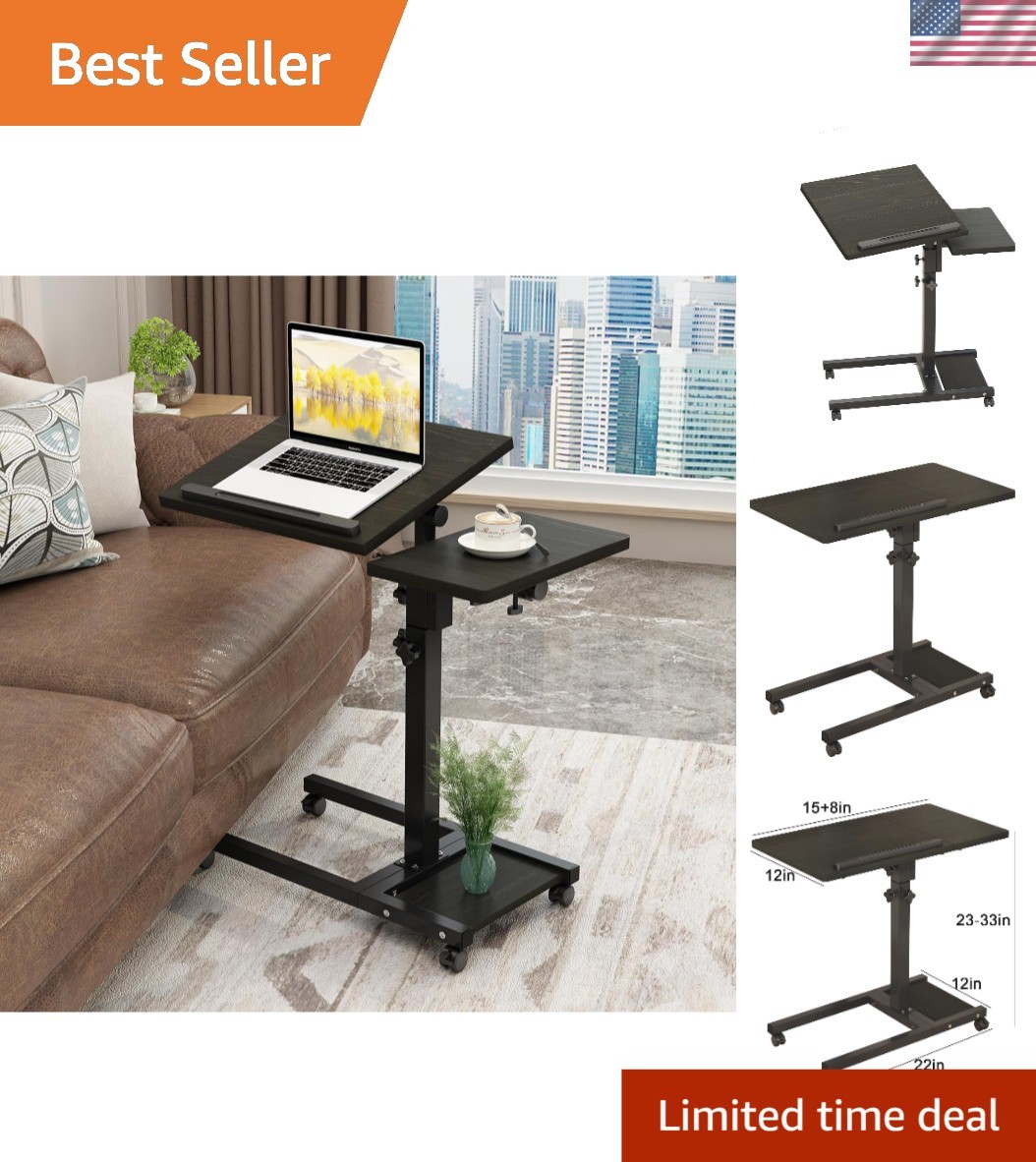 Versatile Adjustable Laptop Stand with Ergonomic Design & Portable Wheels