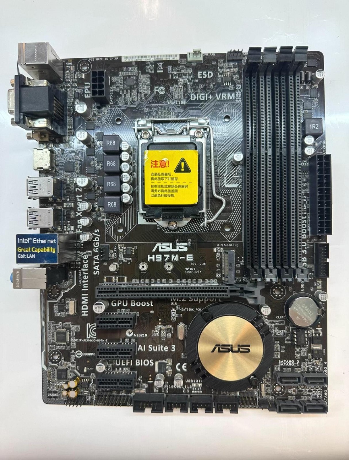 ASUS H97M-E Motherboard M-ATX Intel H97 LGA1150 DDR3 SATA3 M.2 HDMI VGA USB2.0