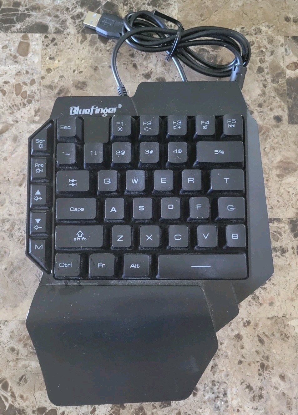 BlueFinger USB RGB One Hand Mechanical Gaming Keyboard Click Clack Works Great
