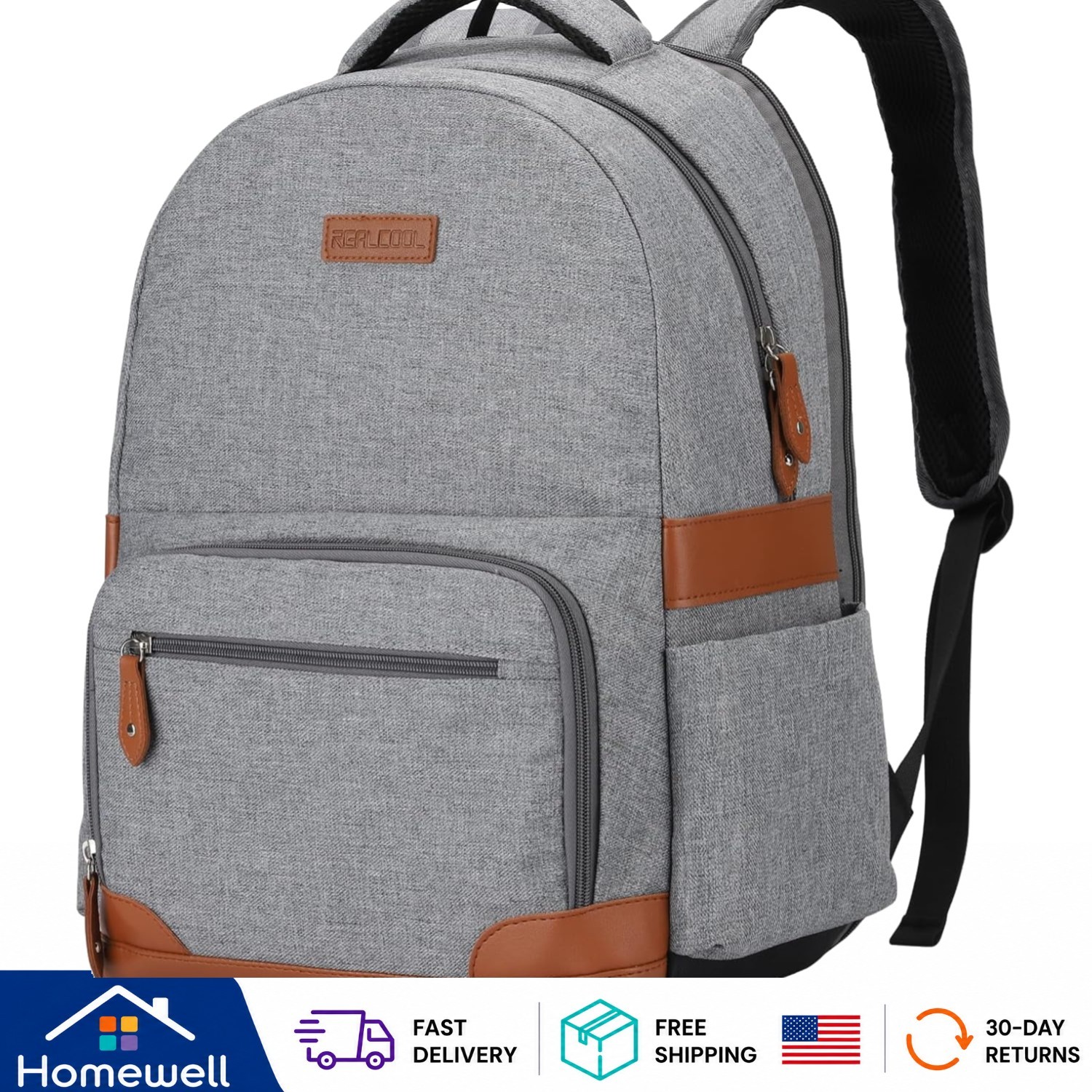 Elevate Your Style: 31L Gray Water-Resistant Backpack for 15.6-17.3" Laptops