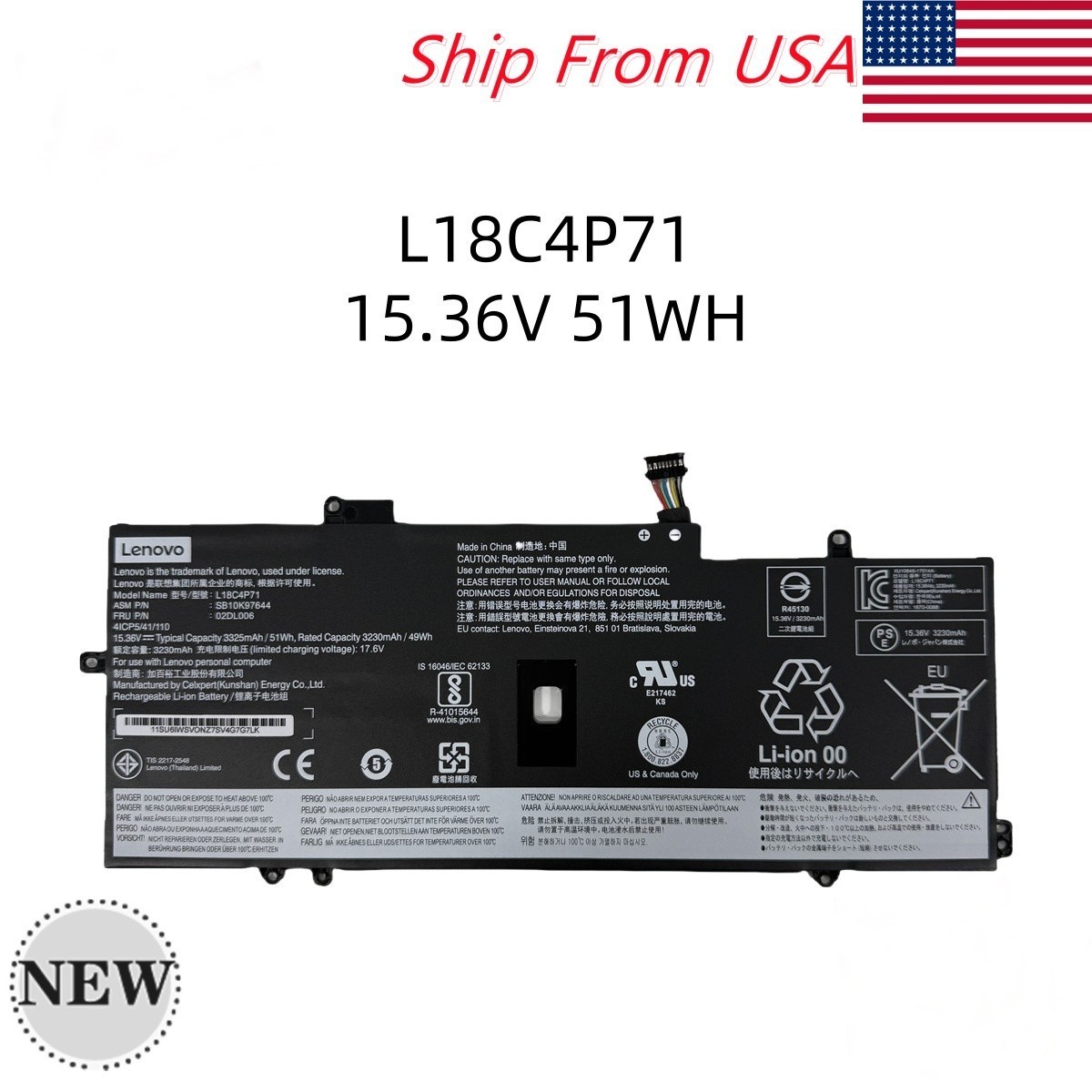 Genuine L18C4P71 L18M4P72 L18L4P71 Battery For Lenovo ThinkPad X1 Carbon 7th Gen