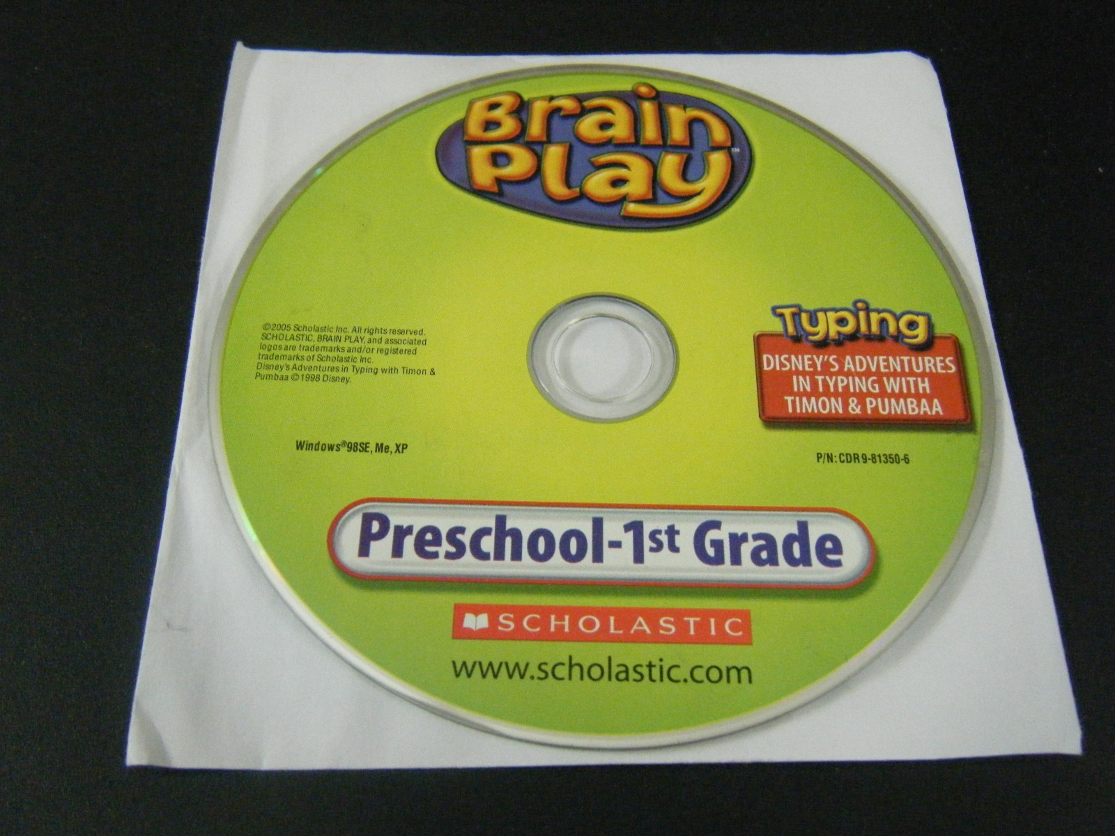 Brain Play Preschool - 1st Grade Typing with Timon and Pumbaa (PC, 2005) 
