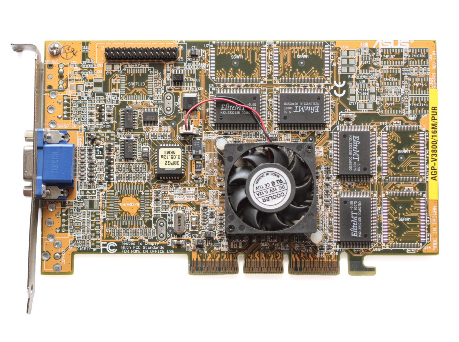 PCI Videocard - ASUS AGP-V3800/16M/PUR - 16MB - Nvidia RIVA TNT2 - TESTED