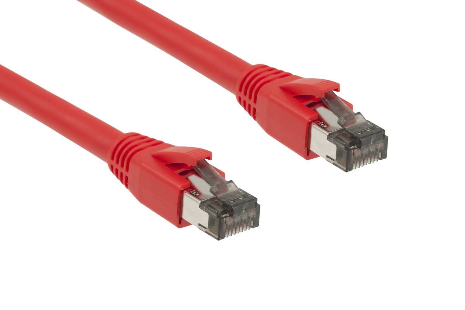 Cat8 Ethernet Patch Cable, Shielded, 40Gbps, Snagless, 1 ft, Red