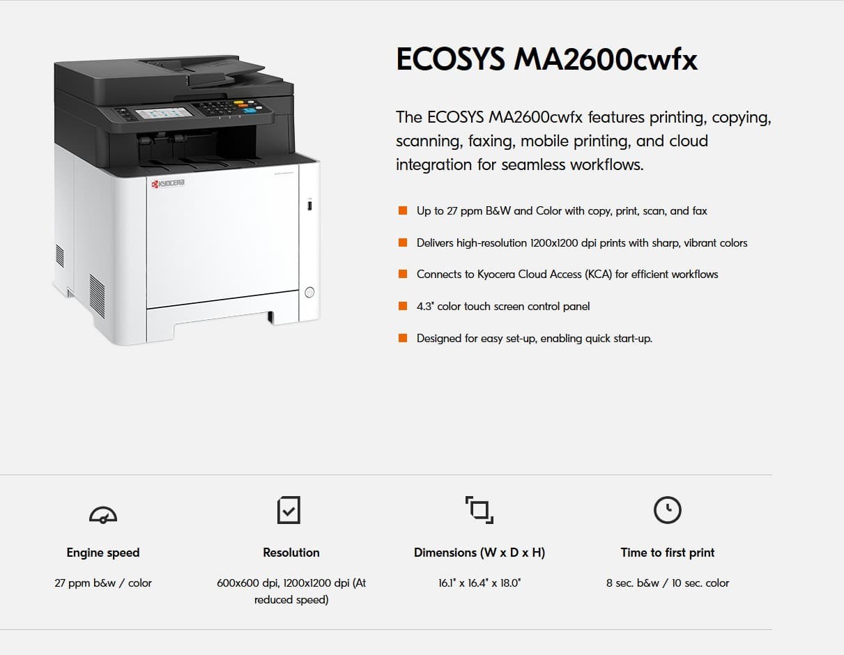 Kyocera ECOSYS MA2600cwfx 110C0D2US0