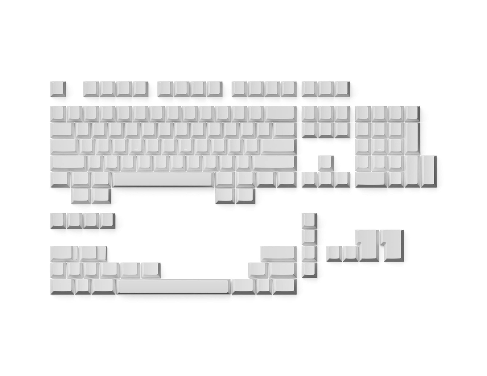 139 PCS Blank Premium Keycap Set 1.4mm Thick PBT Cherry Profile White