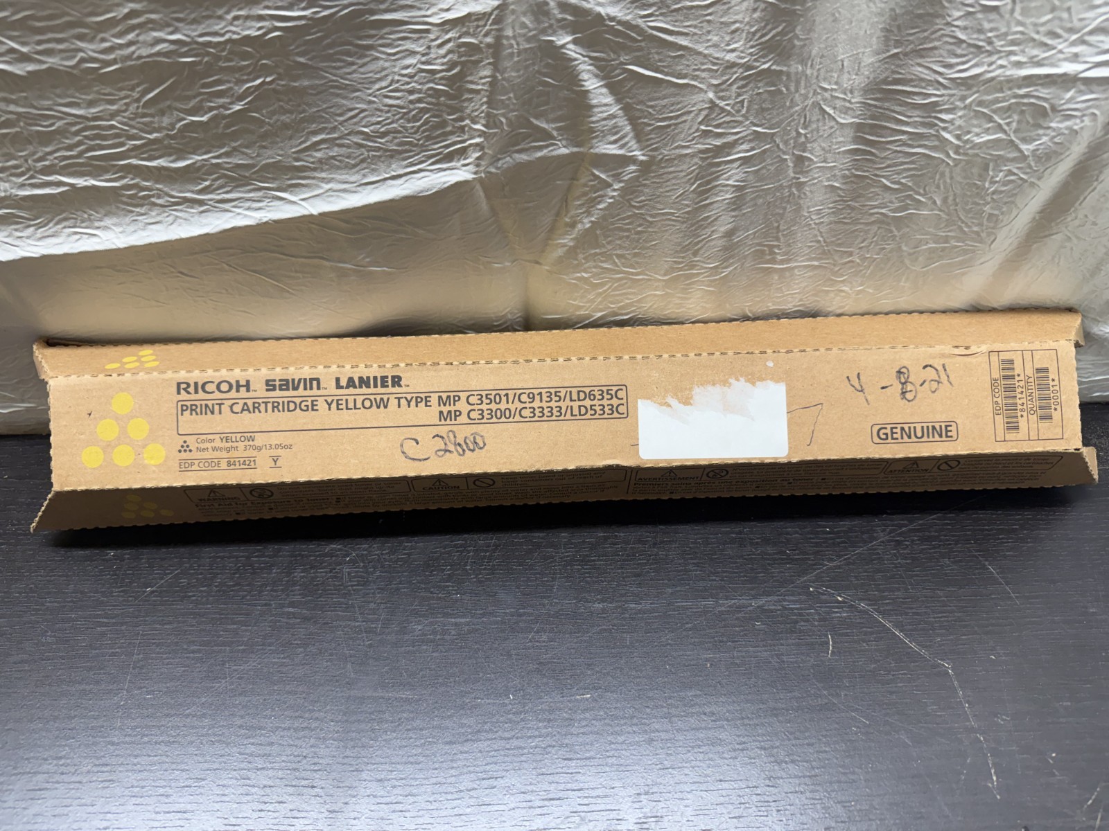 OEM Ricoh Yellow Toner Cartridge 841421 MP C3501 C3300 Savin C9135 Lanier LD635C