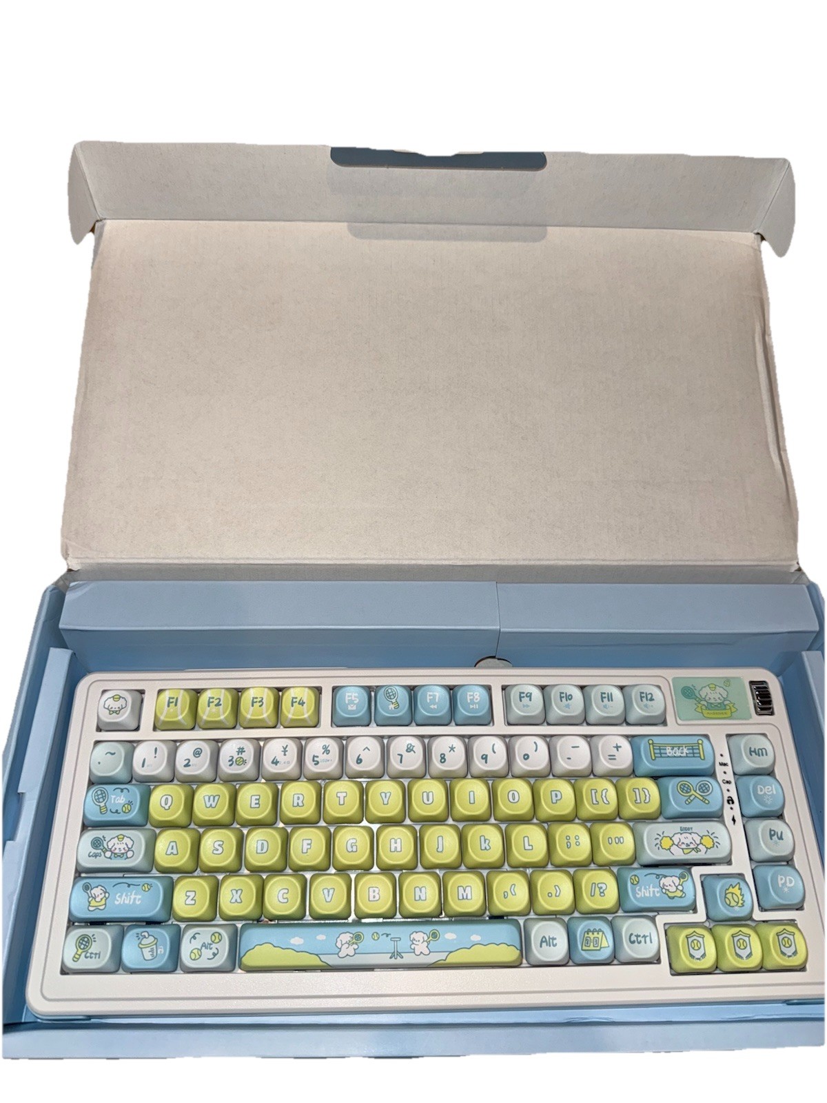 MageGee AIR75 WirelessCreamy Mechanical Keyboard Puppy Keycaps Cute Kawaii