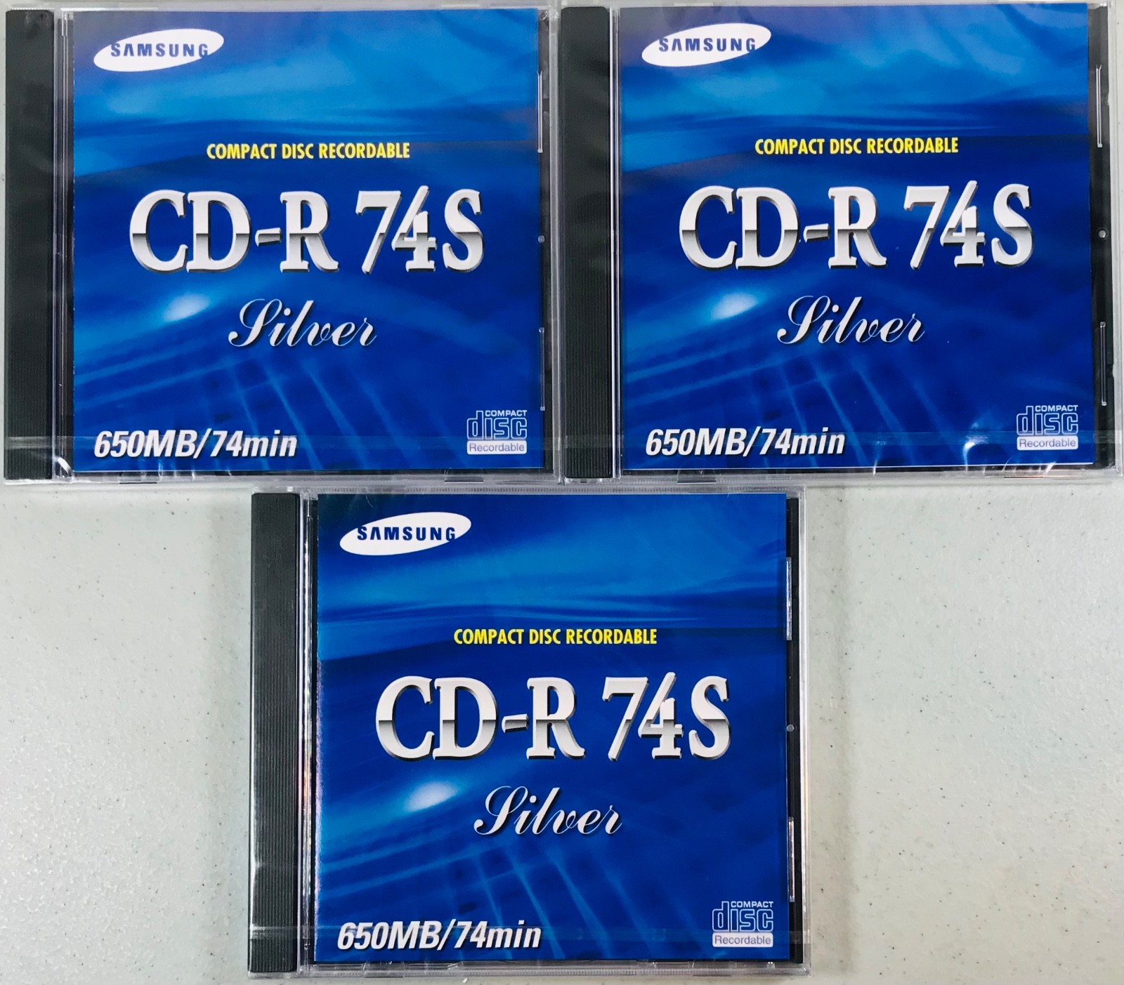 SAMSUNG  CDs CD-R74S Set Of 3 Recording w/Cases HARD TO FIND Brand New