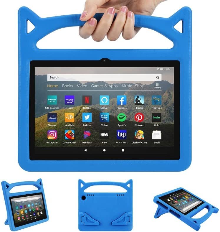 Amazon Fire HD 10 Tablet Case 10.1 Inch 2023/2021 Model / Glass Screen Protector