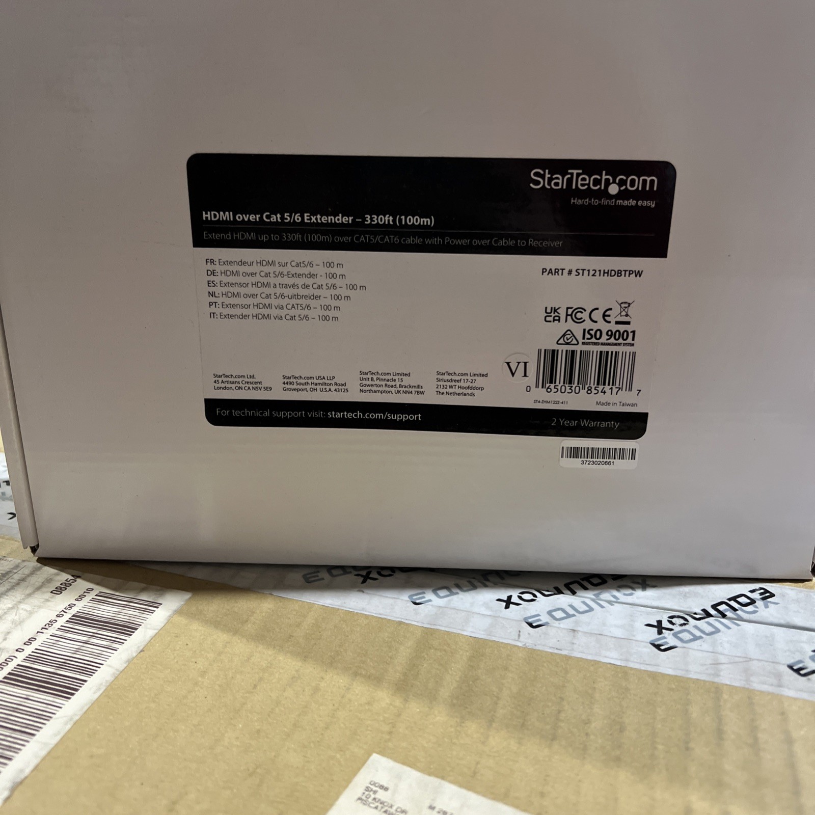 StarTech Ultra HD 4K HDMI over Cat 5e/6 HDBaseT Extender Kit (330ft) 100m-TAA