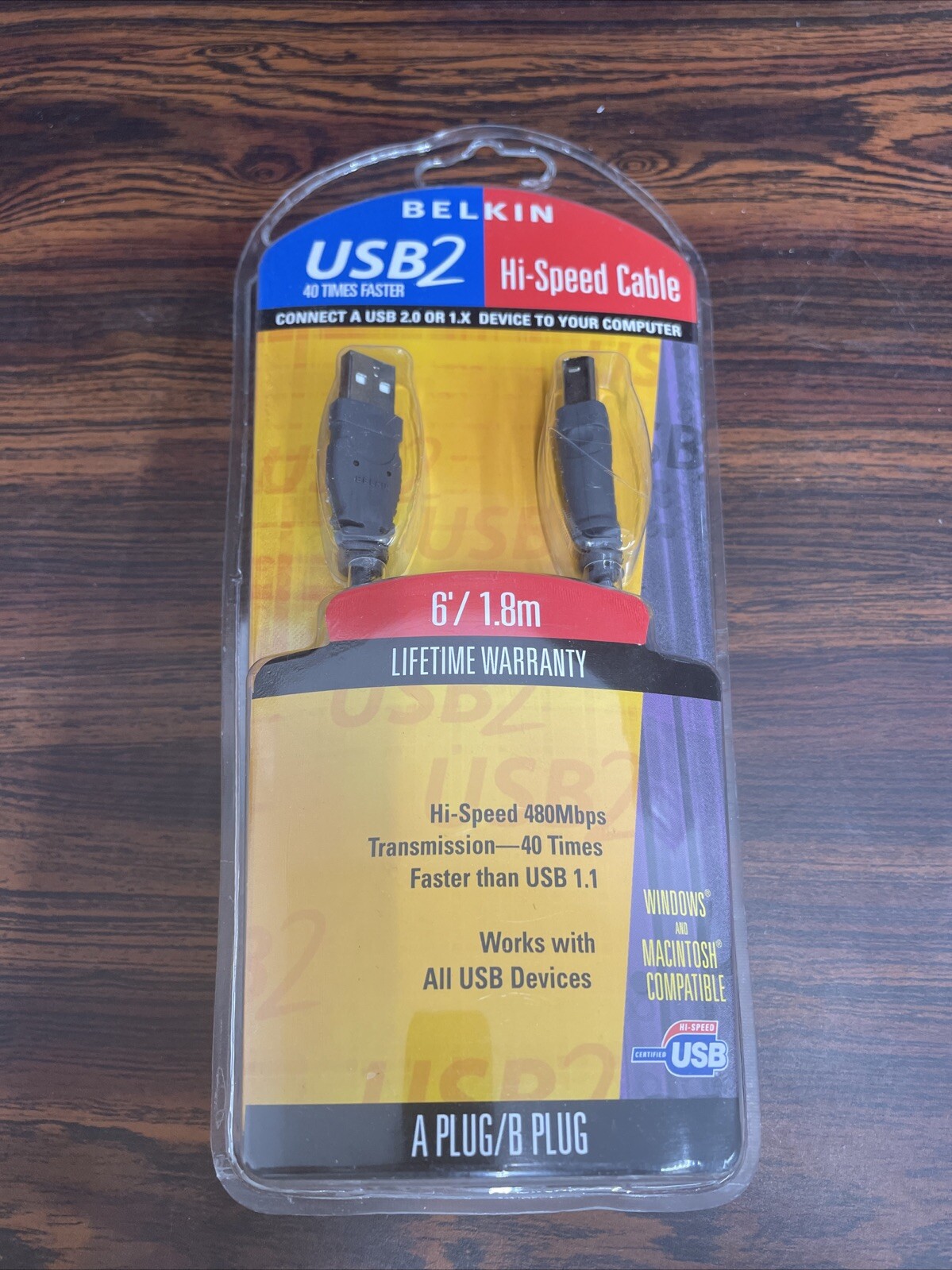 Lot Of 7 Belkin USB2 High-Speed 2.0 Device Cable - 6' USB - 480 Mbps - A/B Plug