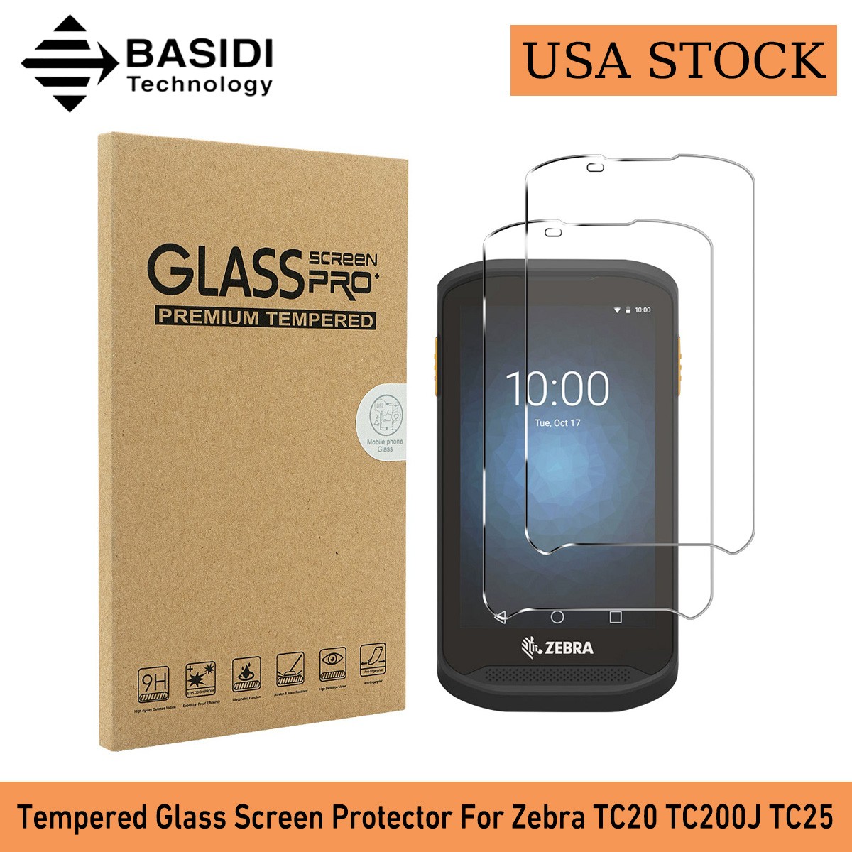🔥 2PCS Tempered Glass Screen Protector for Zebra TC20 TC200J TC25 US STOCK 🔥