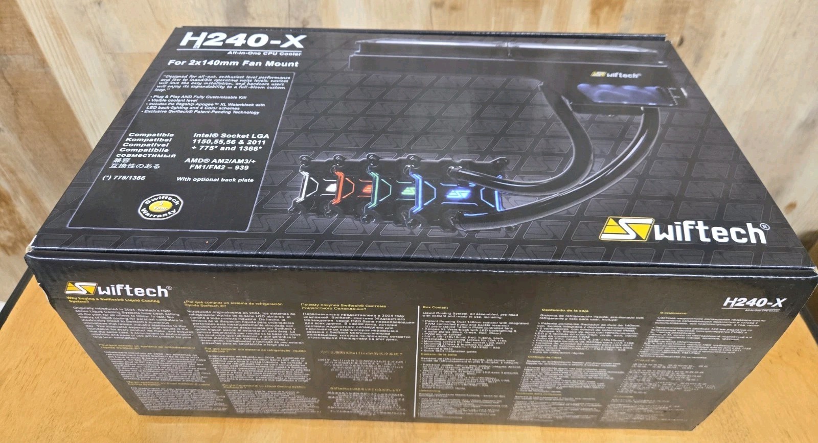 Swiftech ‎H240X  H240 X All In One CPU Cooler 2x140mm Fan Mount Intel Socket LGA