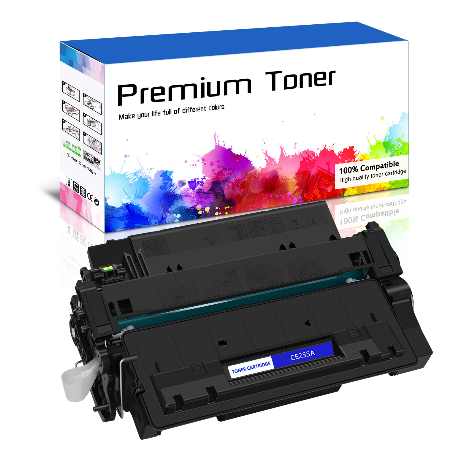 1 PACK - CE255A 55A Toner Cartridge Compatible for HP LaserJet Printer