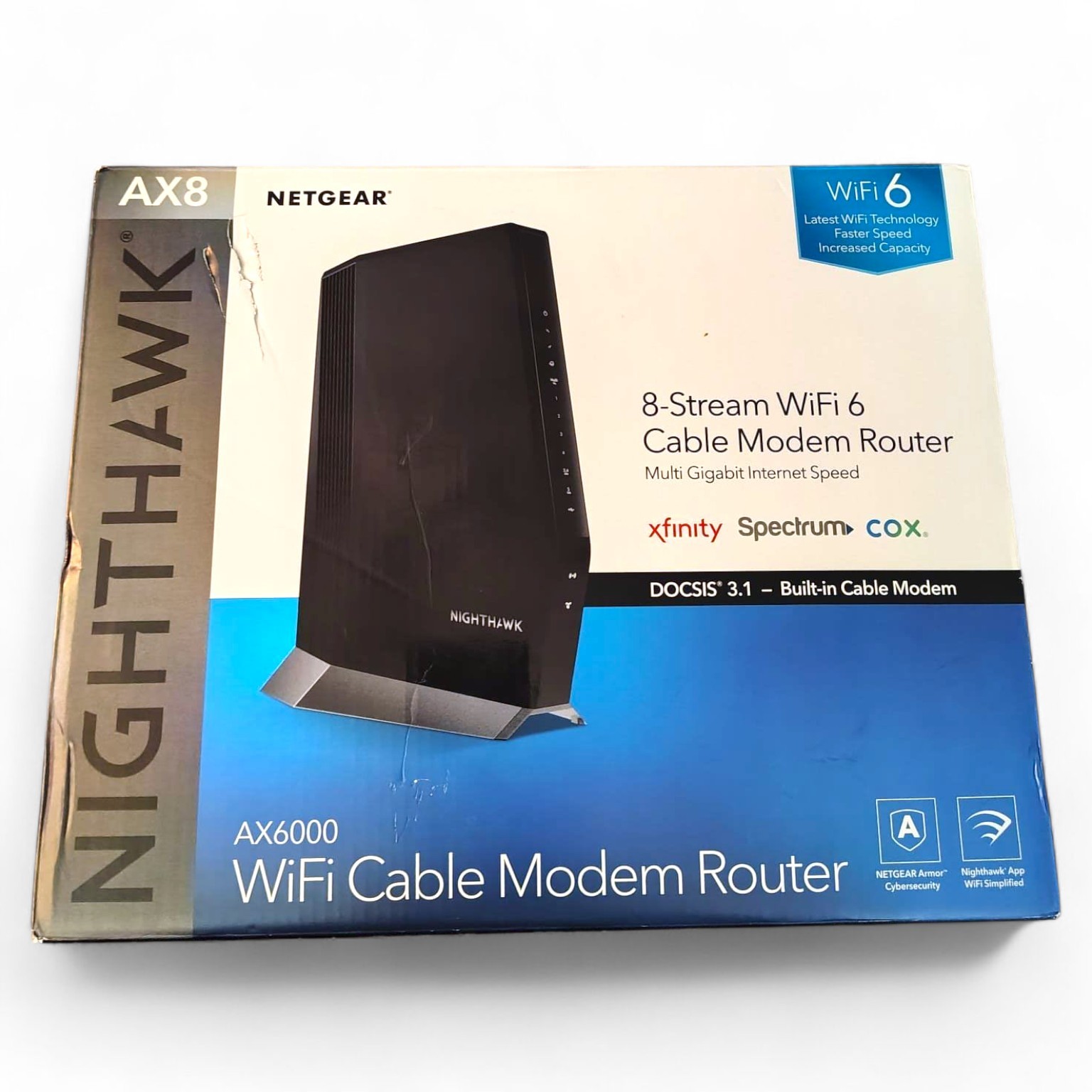 ​NETGEAR Nighthawk CAX80 AX6000 WiFi 6 DOCSIS 3.1 Cable Modem Router Xfinity Cox
