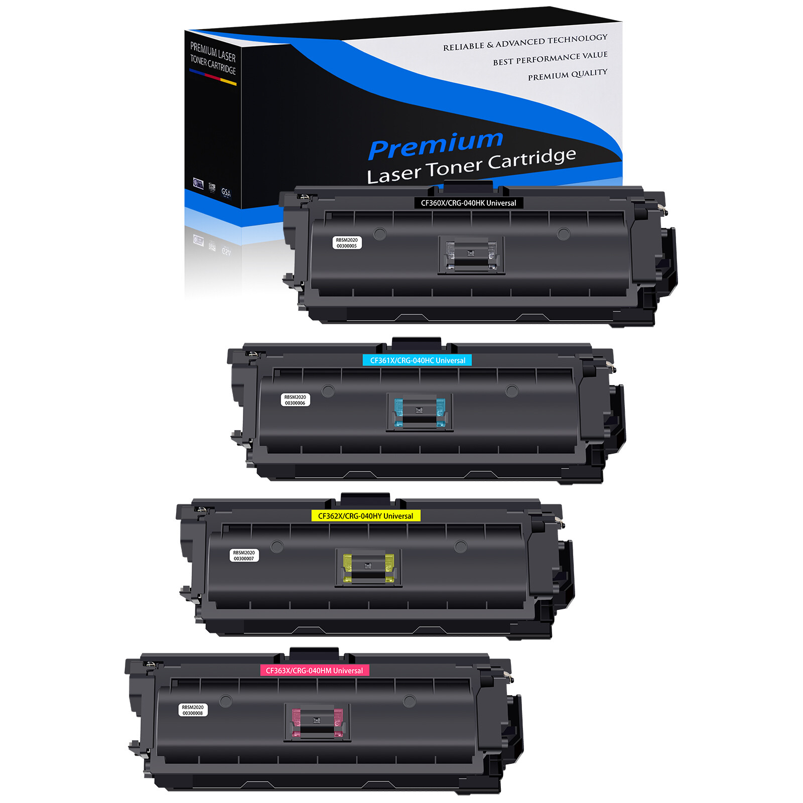 4 Pack Set CF360X Toner for HP 508X Color LaserJet MFP M577 M552 M553 M553dn