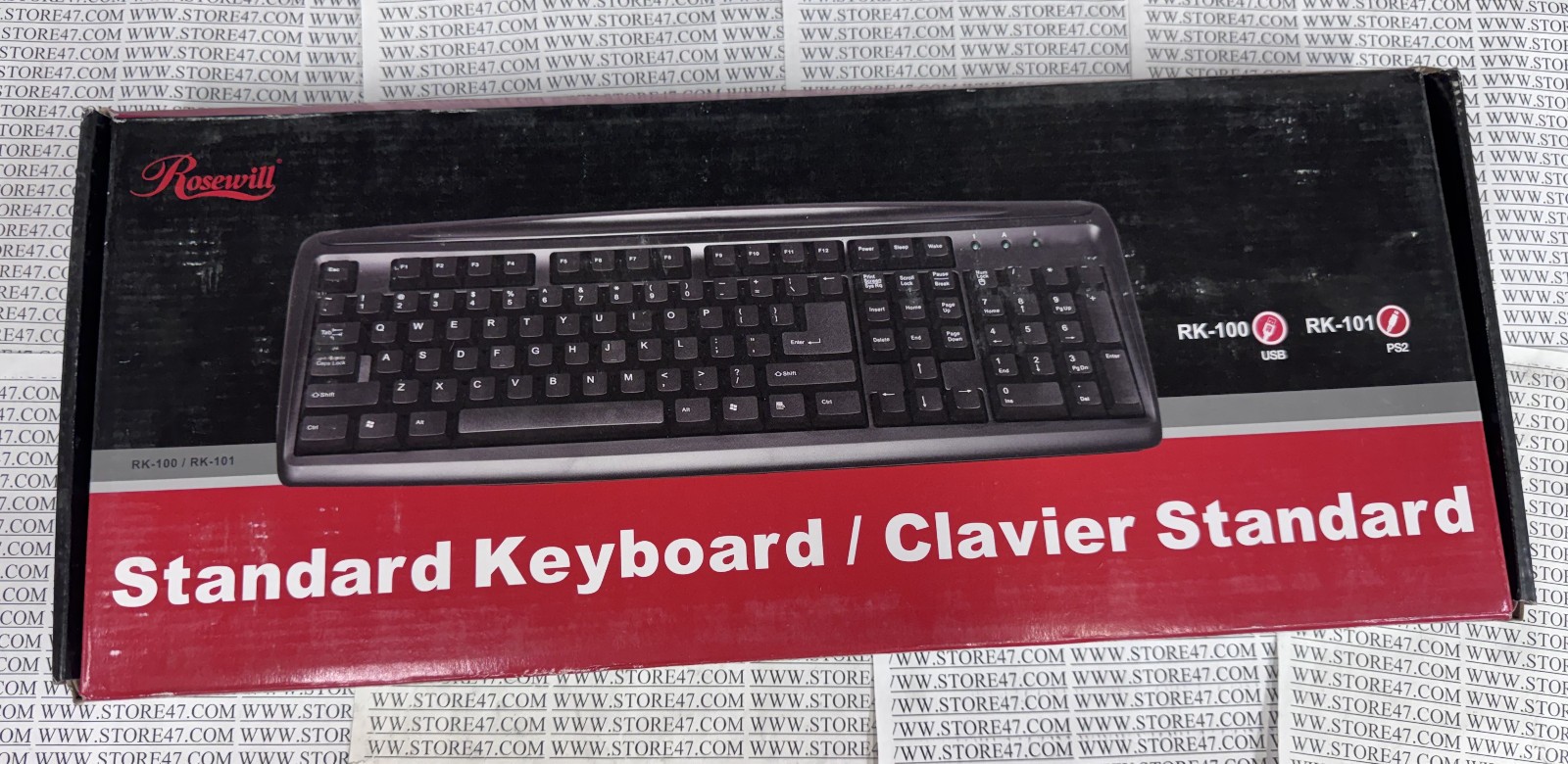 NOS OPEN BOX NEW UNUSED Rosewill RK-101 PS/2 Full Size Standard Wired Keyboard
