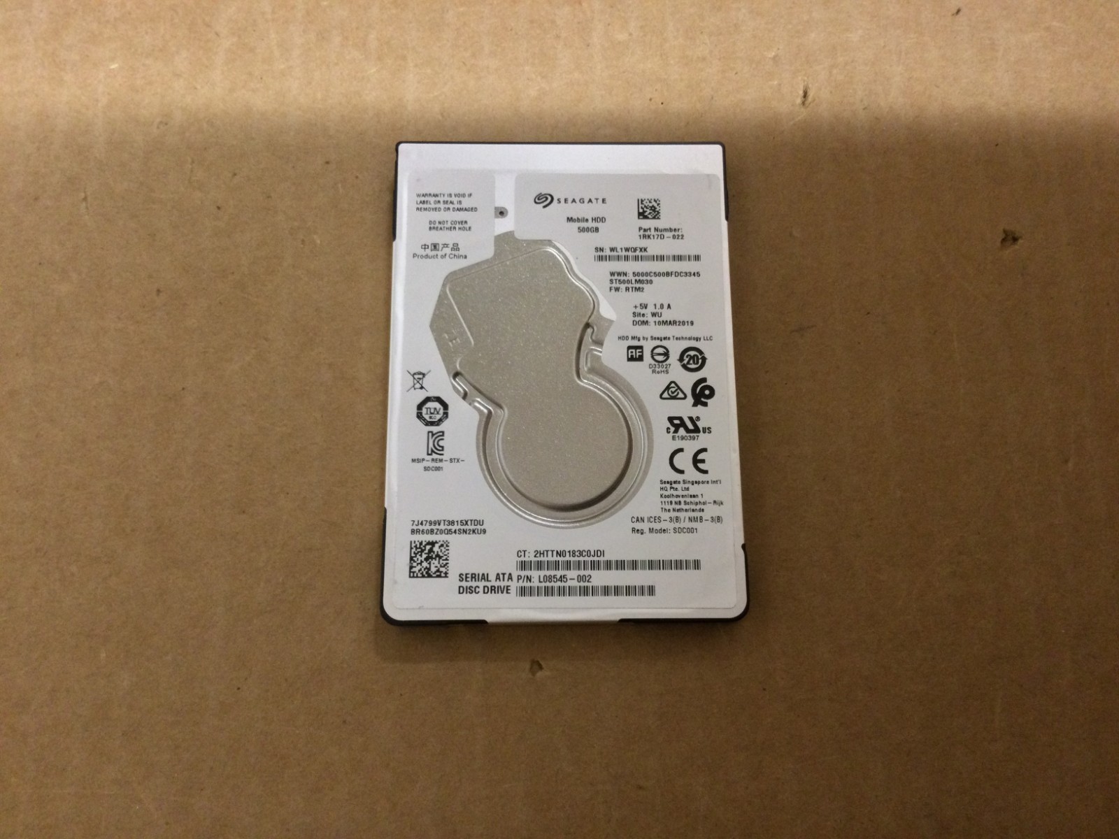 Seagate ST500LM030 500GB 2.5” SATA III 5400RPM Laptop Hard Drive HDD
