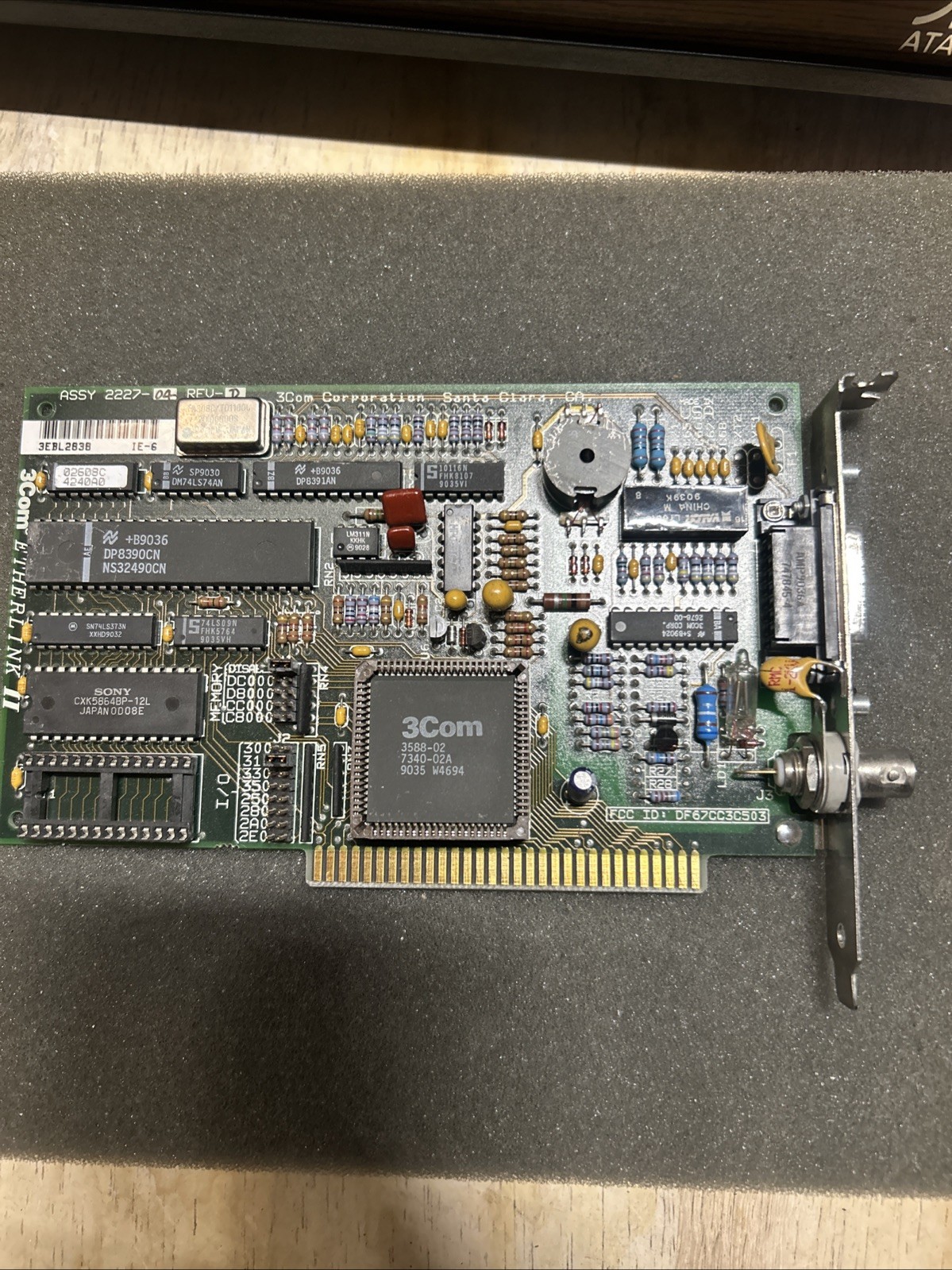 3COM 2227-04 REV D ETHERLINK II ISA Card  1989 (Untested)