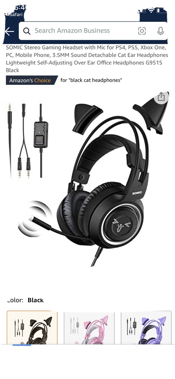 headset gaming With Mic And Cat Ears, Never Opened Still Sealed.