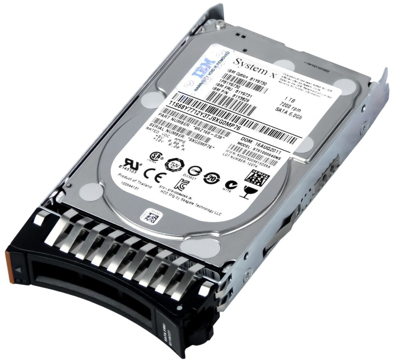 IBM System X Internal HDD 1TB 7.2K 64MB SATA III 2.5in Silver 81Y9731