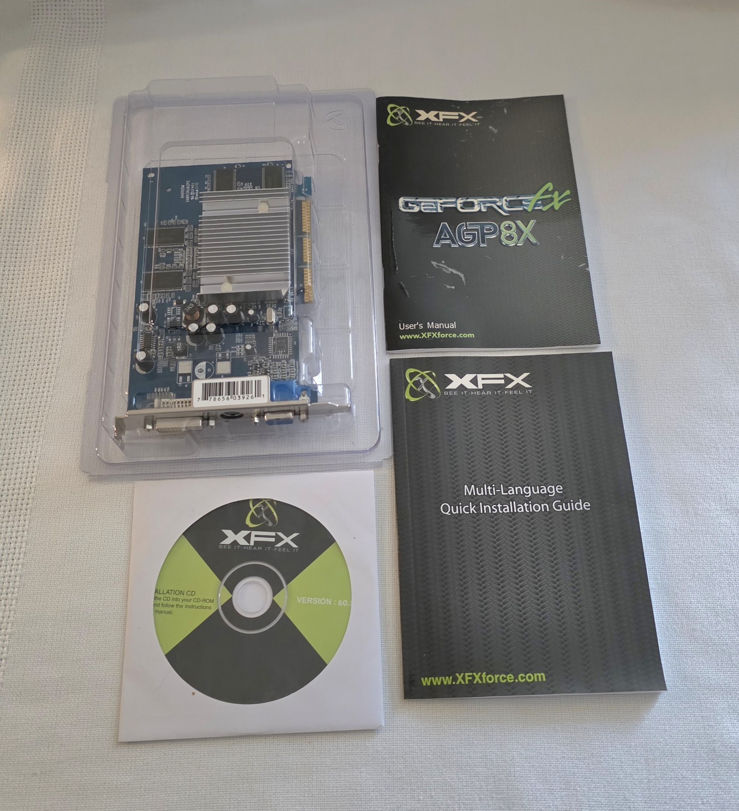 XFX GeForce FX 5200 256MB DDR AGP 8X Video Card PV-T34K-UAH3 w/ Manuals