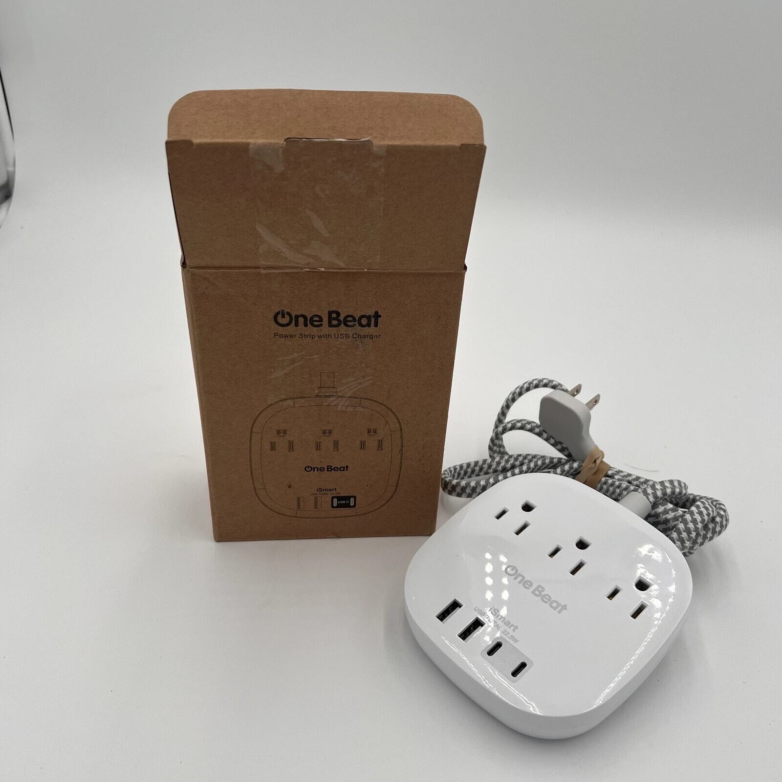 One Beat Desktop Power Strip - White