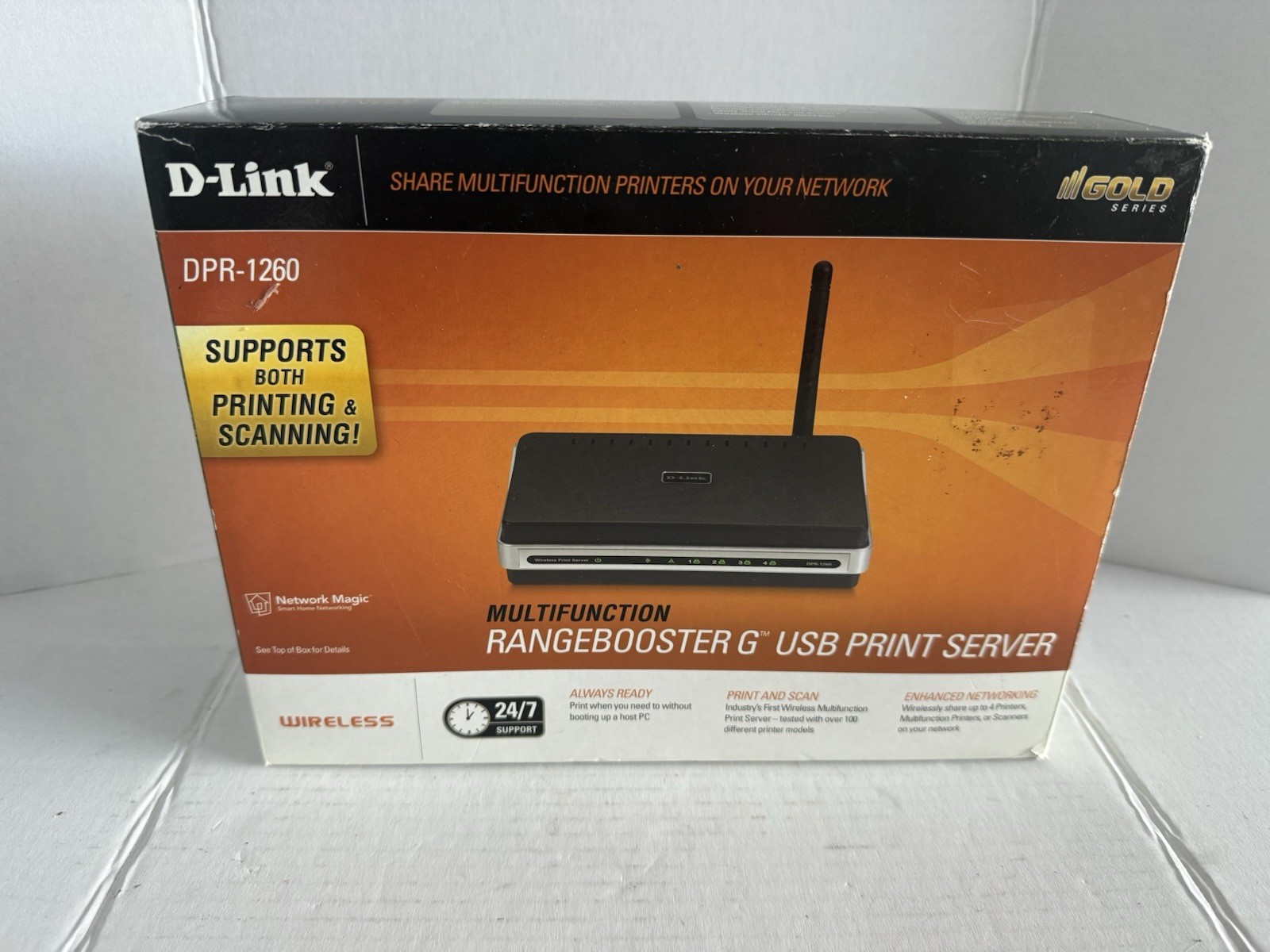 D-Link DPR-1260 Multifunction Rangebooster G USB Print Server New
