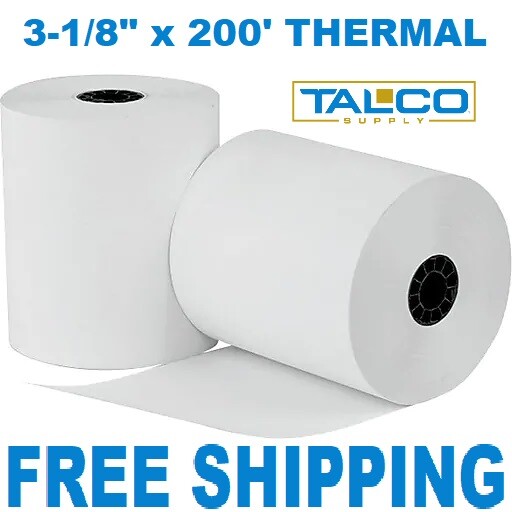 (3) CLOVER STATION 3-1/8" x 200' THERMAL RECEIPT PAPER ROLLS ~FREE SHIPPING~