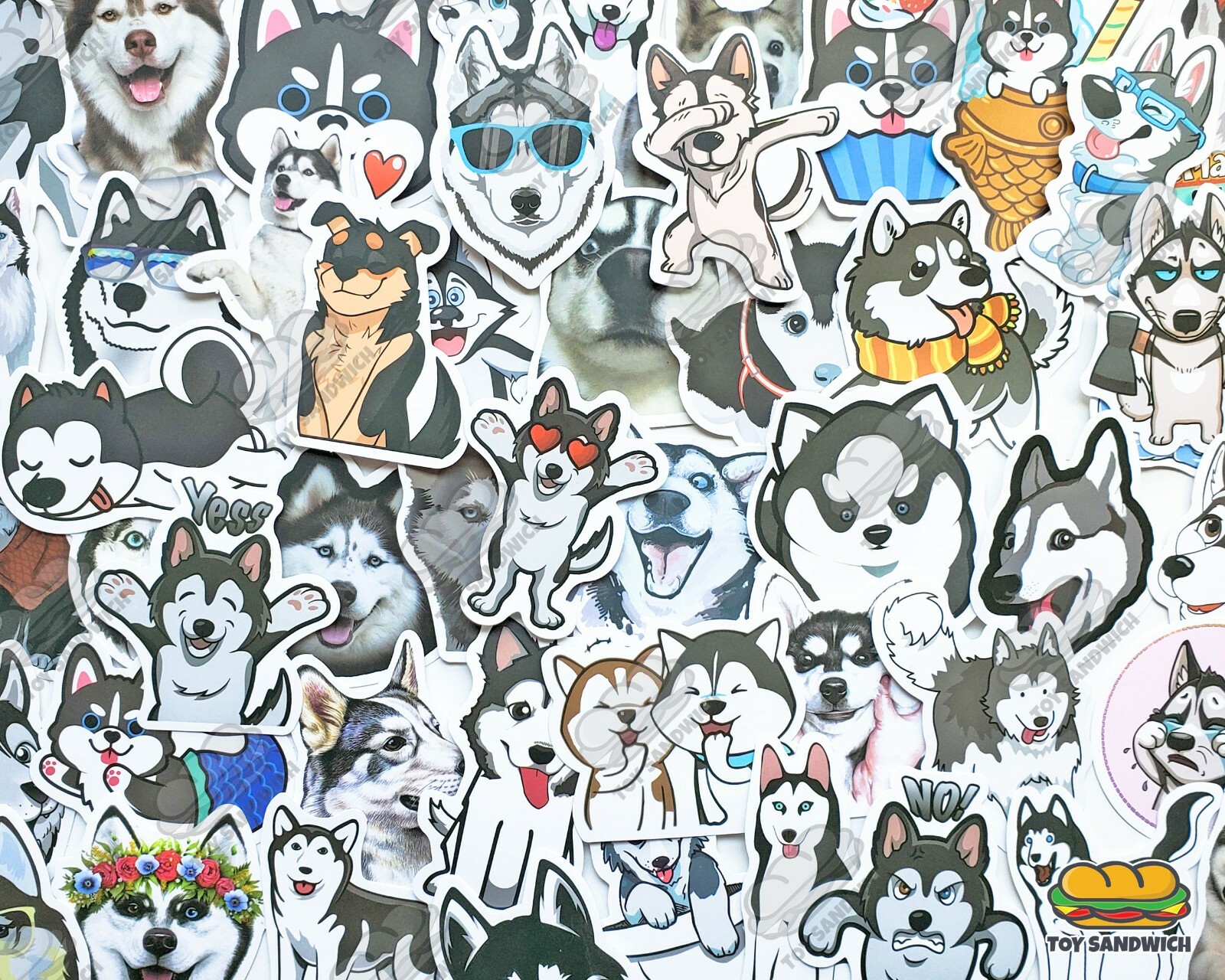 50 pcs "Husky" Sticker Pack Gift for her Phone Case Best Friend Dog Puppy Decals