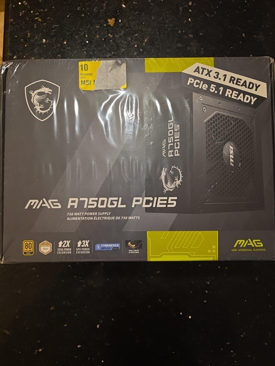 MSI MAG A750GL PCIE5 750W 80+ Gold Fully Modular ATX 3.1 PSU New Sealed