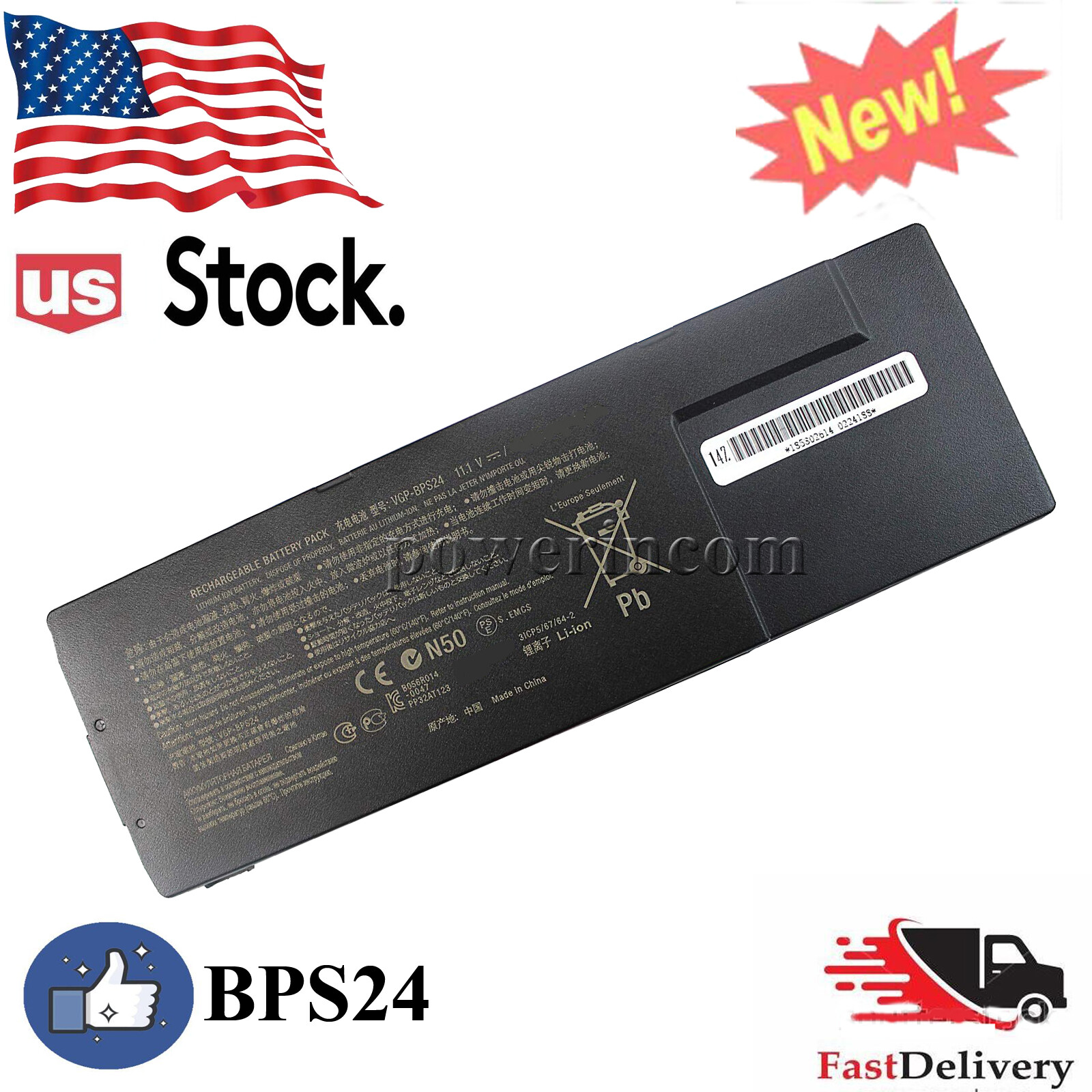  VGP-BPS24 Battery for Sony VAIO VGP-BPSC24 VPCSD-113T PCG-41215T PCG-41216L 