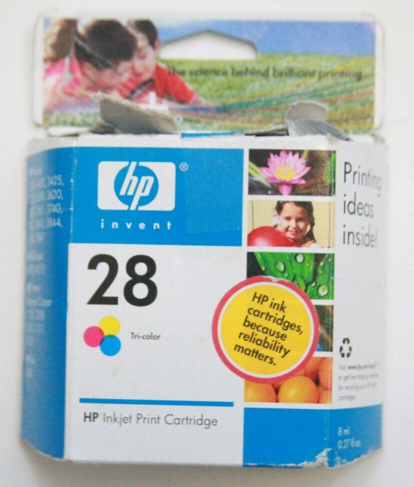 New HP Invent 28 Tri-Color Injet Printer Cartridge Sealed 808736183888 BB230
