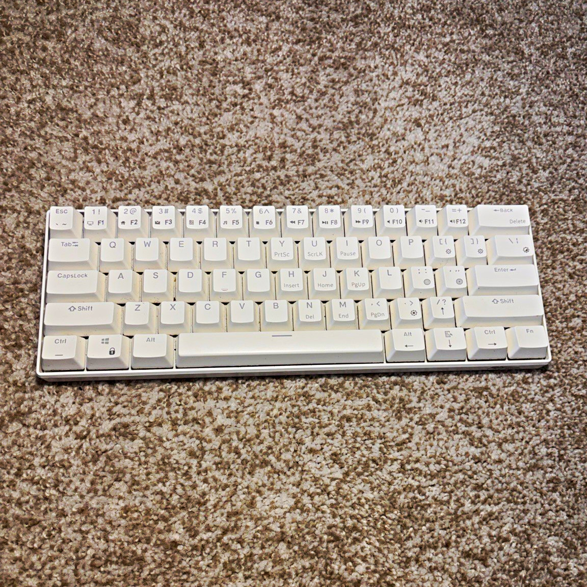 Royal Kludge RK61 Wired Mechanical Keyboard White (Akko Yellow linear switches)