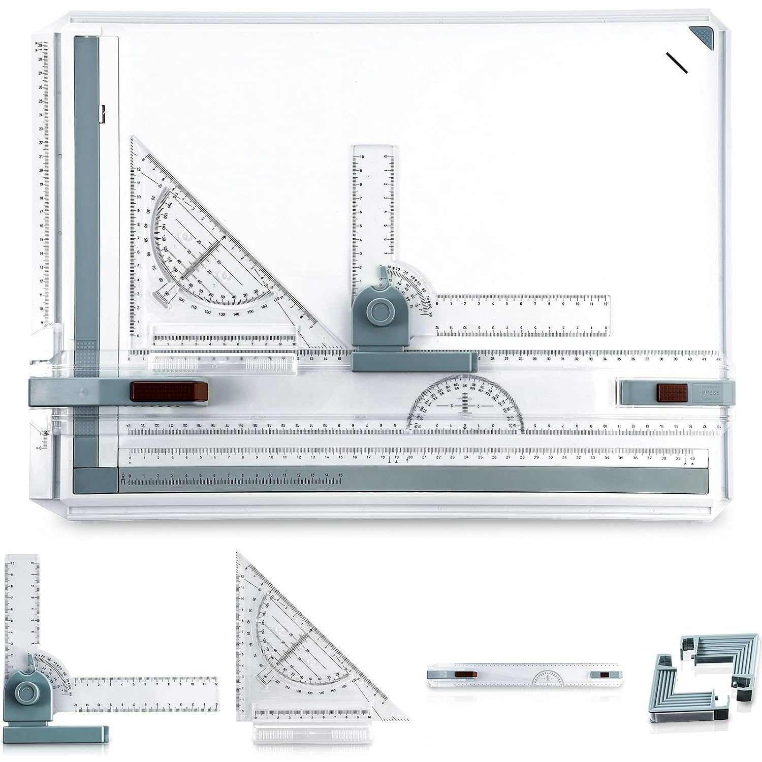 Zonon A3 Portable Drawing Board, Multi-Function Metric Drafting Table Drafting