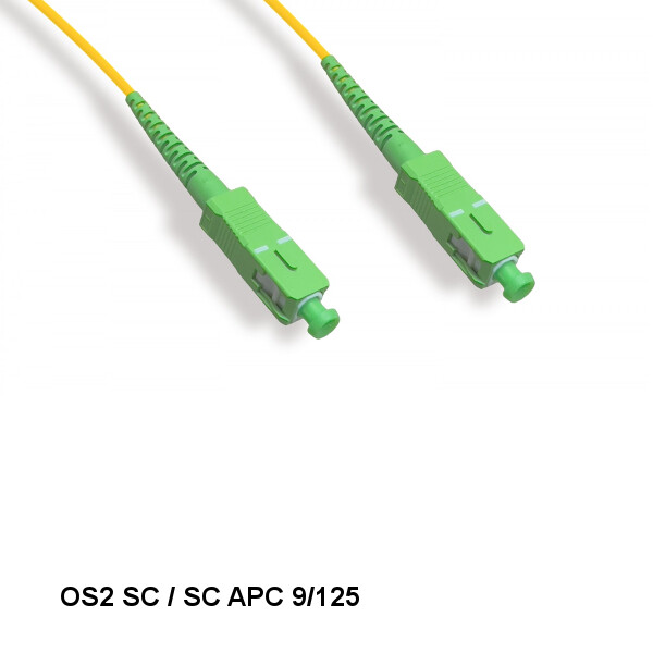 Kentek 20 Meter SC/SC APC OS2 9 /125 Simplex Single-Mode Fiber Optic Cable OFNR