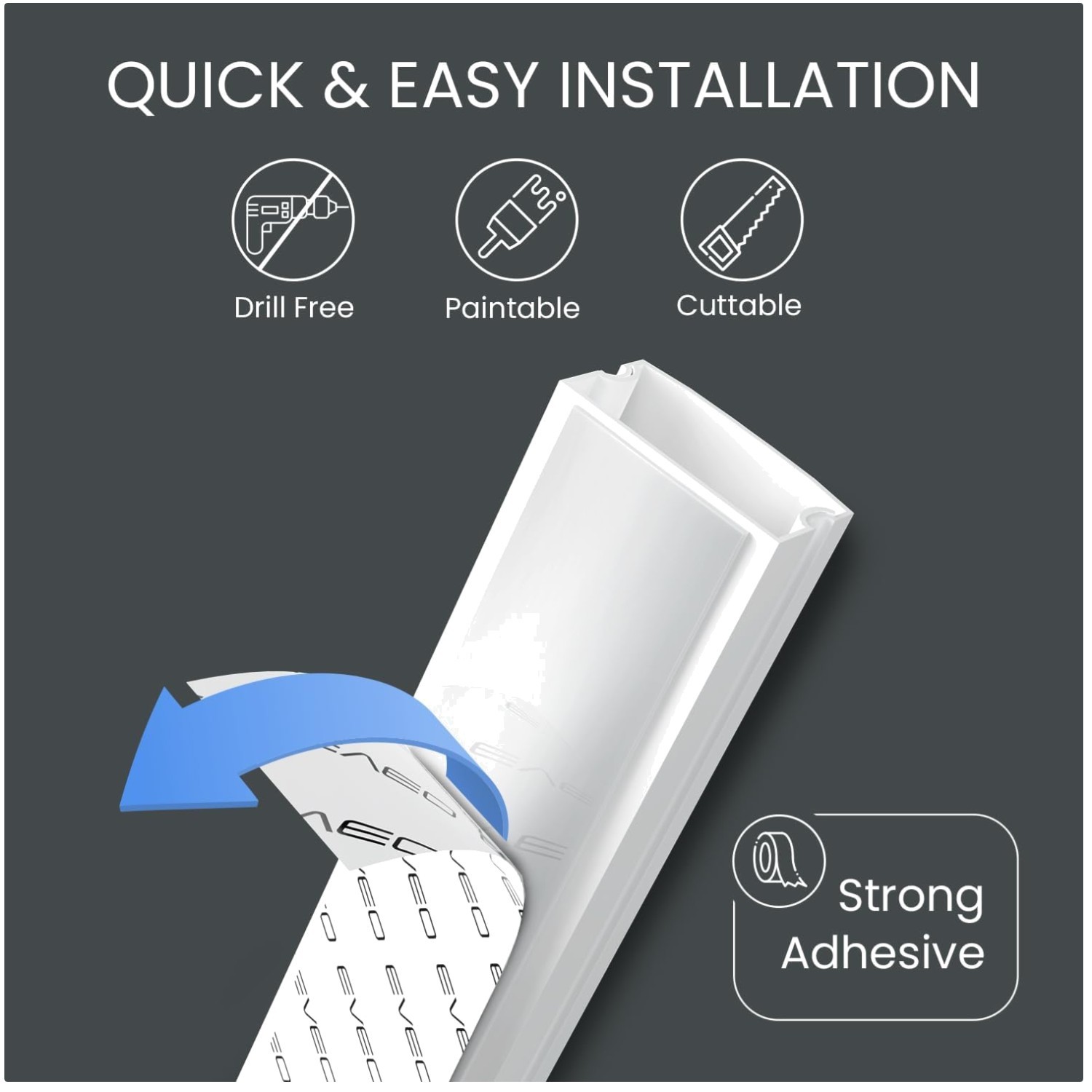 Easy Installation Wall Cable Hider - Wire Covers for Cords