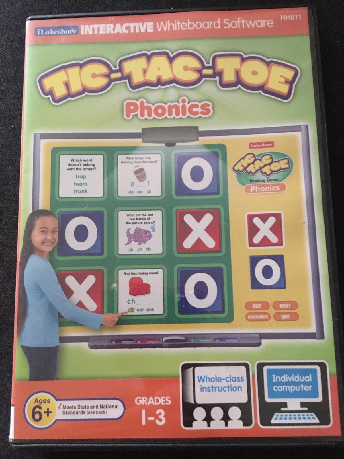 Lakeshore Interactive Whiteboard Software HH611 Tic-Tac-Toe Phonics Gr 1-3