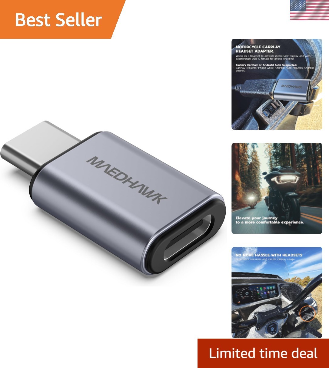 Compact Bypass 2.0 Motorcycle Bluetooth Adapter - Compatible with CarPlay