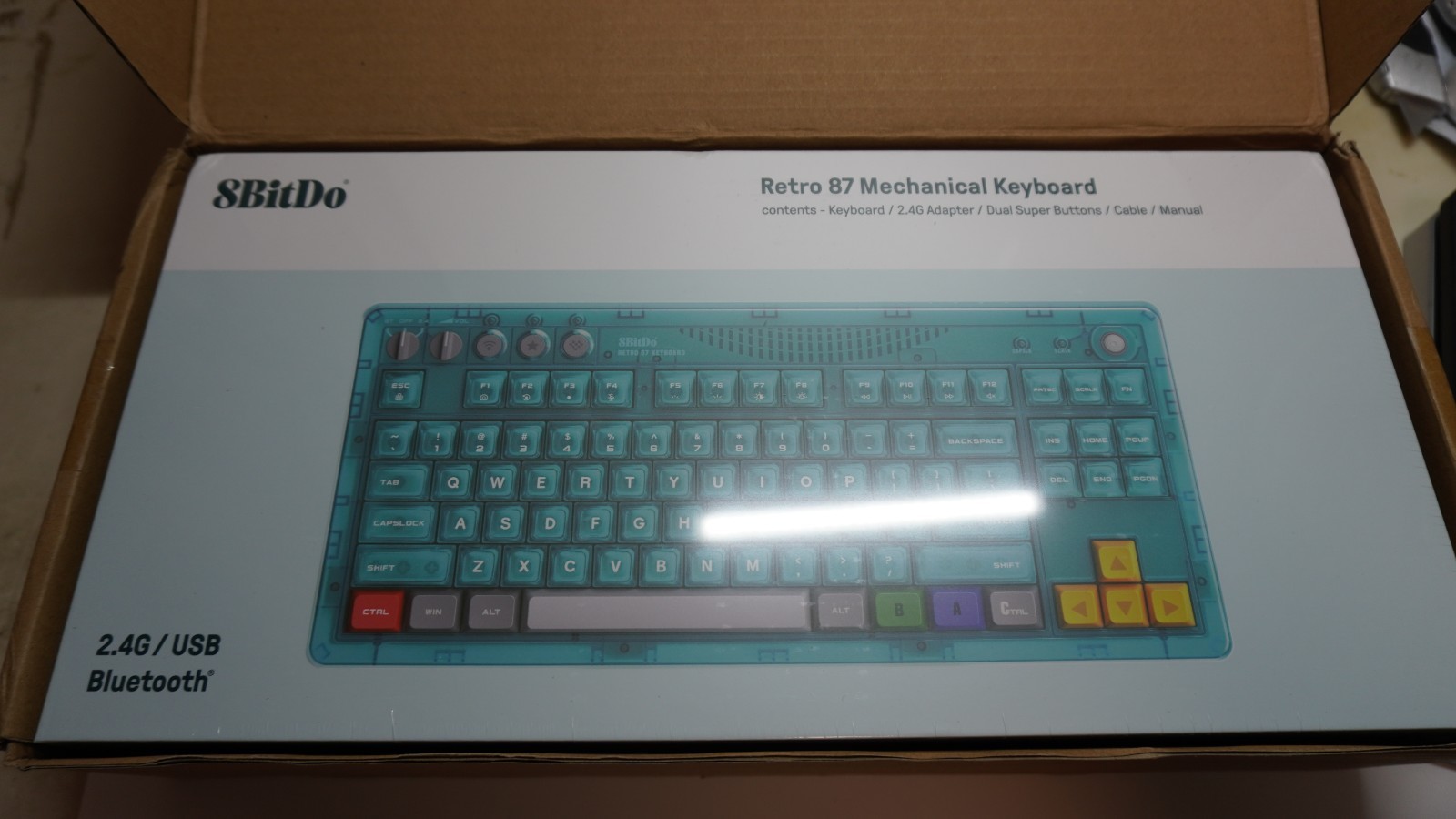 8BitDo Retro 87 Mechanical Wired Keyboard Blue Programmable Keys English QWERTY