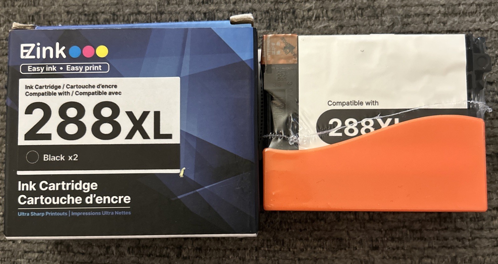 EZink 288XL Compatible Black Inkjet Ink Cartridges for Epson, 2 Pack 4/29 New