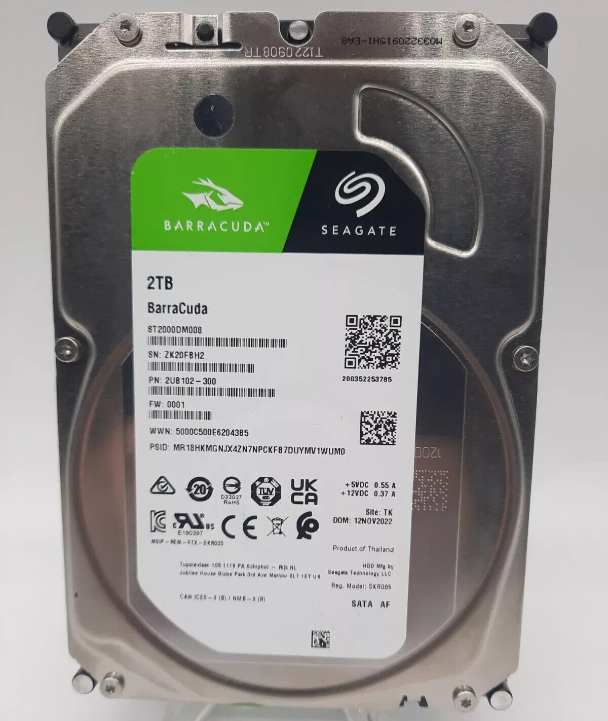 Seagate Barracuda 2TB Desktop HDD – SATA III, 7200RPM, 6Gb/s, 3.5" ST2000DM008