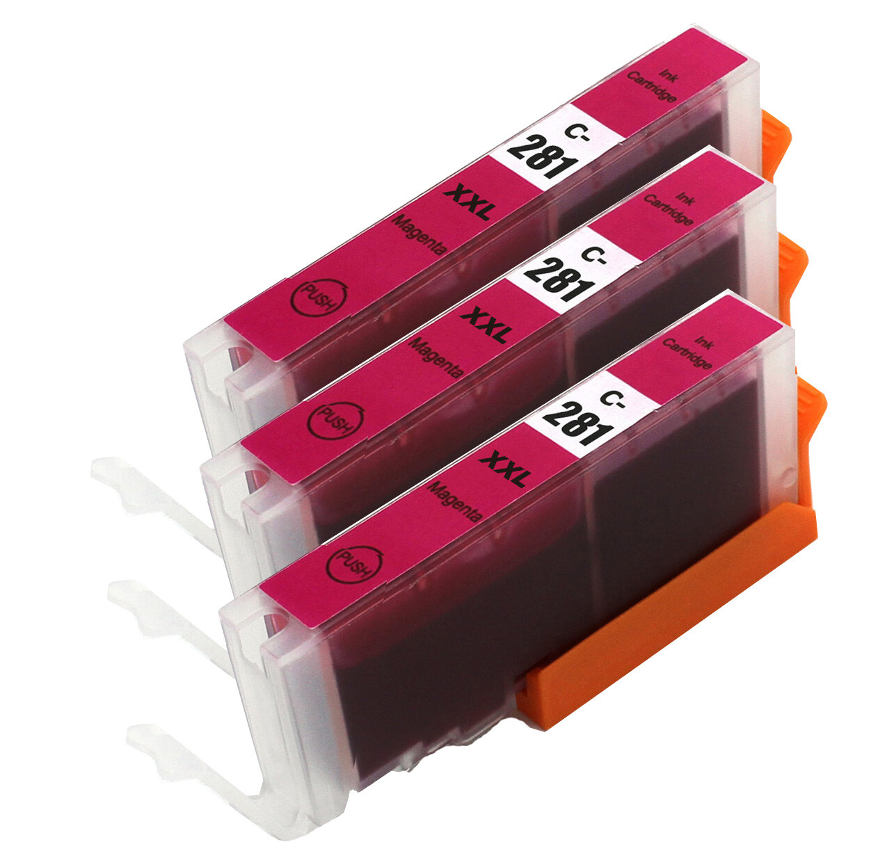 3PK MAGENTA CLI-281XXL Ink Tank +chip use for Canon TR8520 TR8620 TS9520 TS9521C
