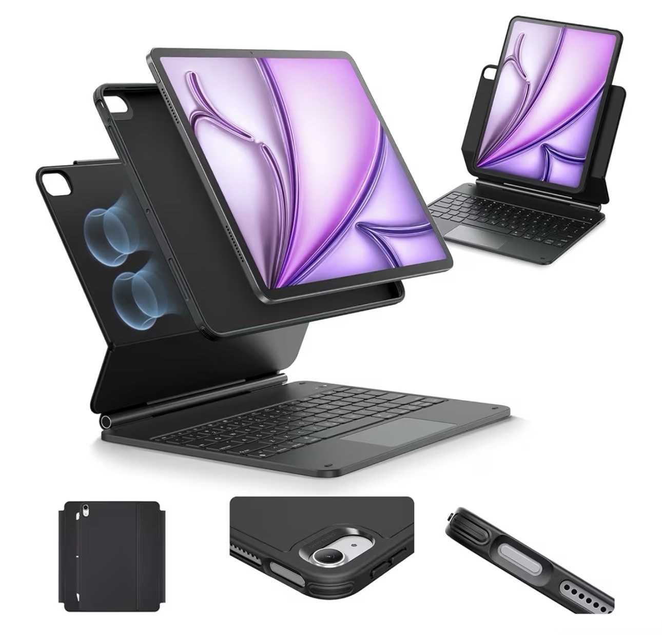 ESR Magnetic Keyboard Case 360 Rebound Series iPad air 13 (2024) WHITE