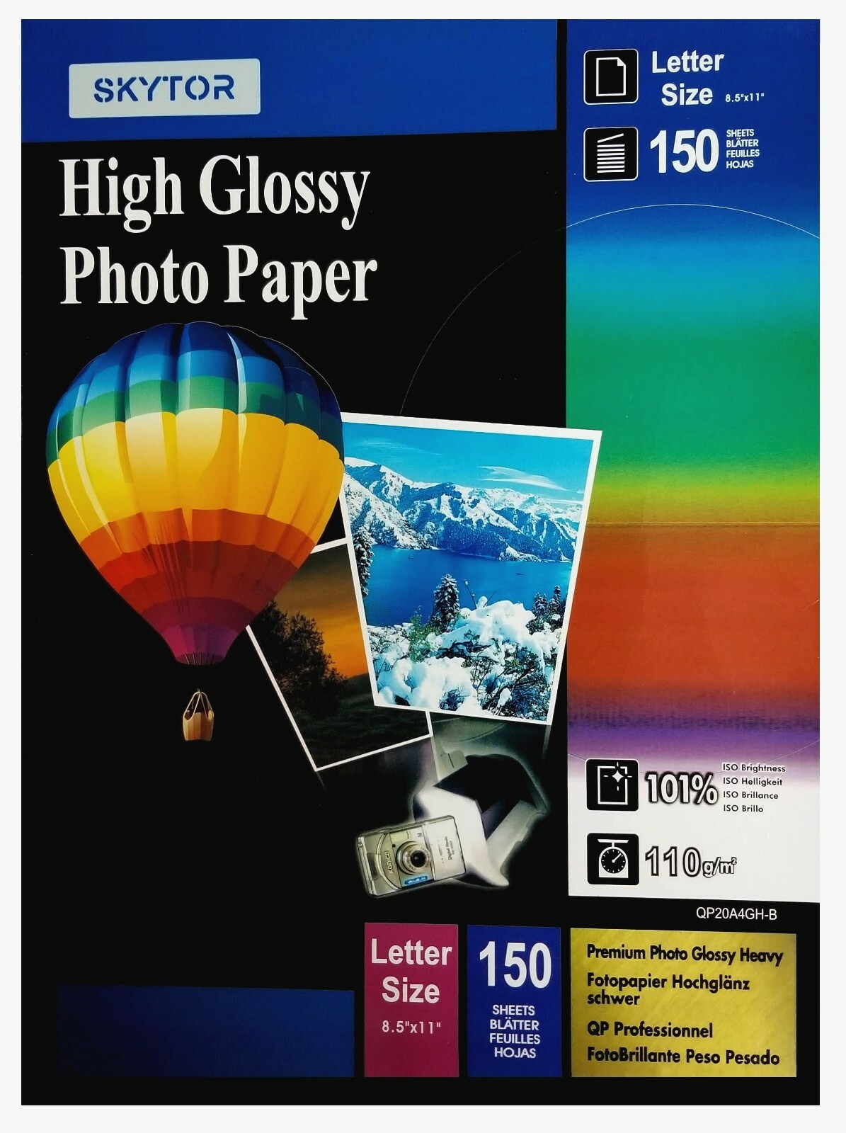 Premium 150 Sheets Photo Paper Glossy Inkjet 8.5"x11" Letter 110gsm / 29lbs