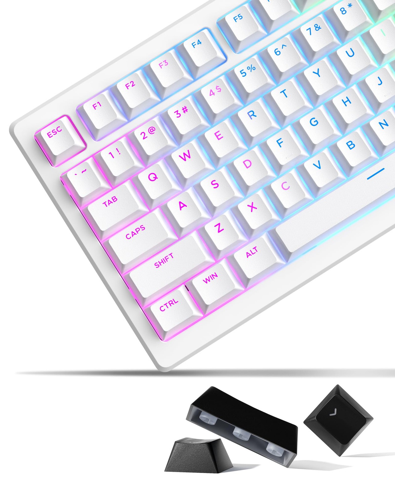 XVX Doubleshot PBT Keycaps For Mechanical Keyboard Shine Through 131 Key Set