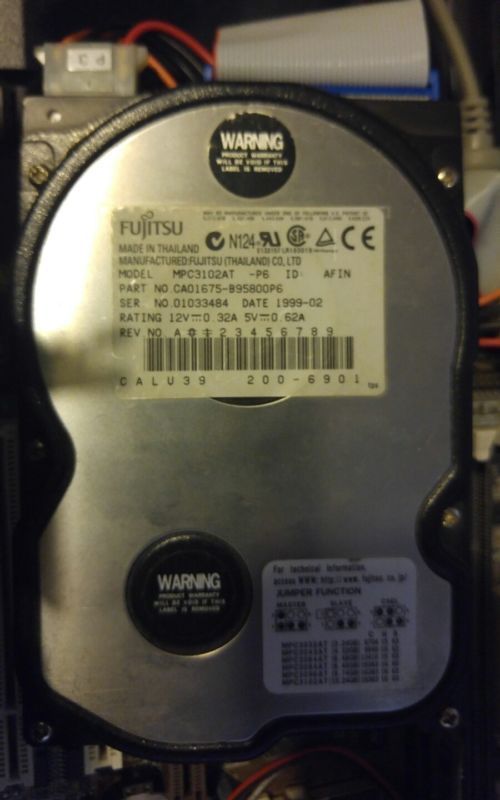 Fujitsu mpc3102at 10GB 3.5 IDE Tested - Rare - Retro working hard drive - as is